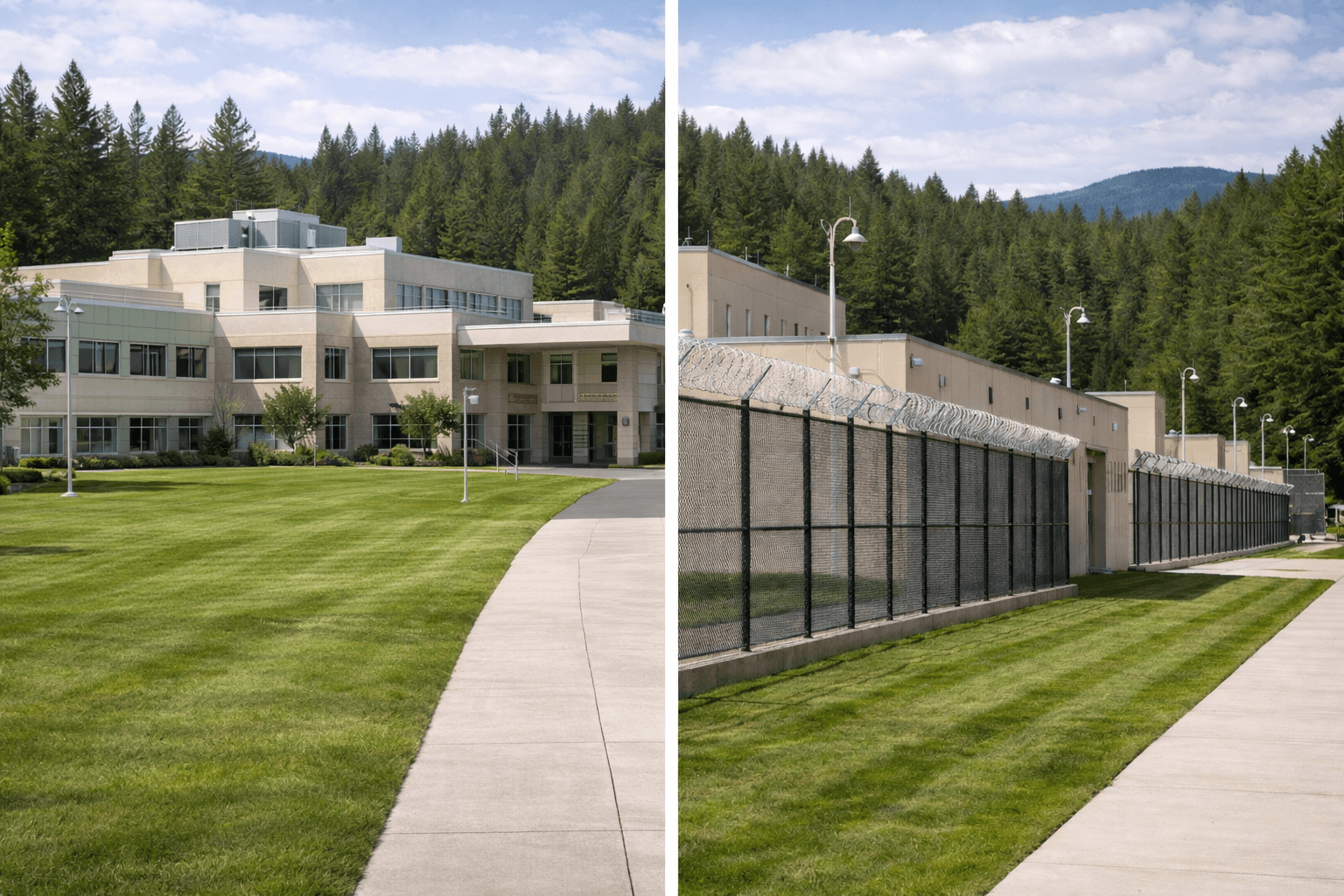 State hospital and correctional healthcare facility representing public institutional care settings.